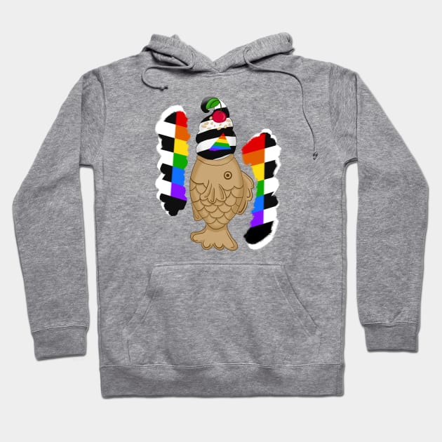 Pride Taiyaki Ice cream-Straight Ally flag Hoodie by VixenwithStripes